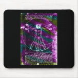 Famous DaVinci Man in Circle Drawing, colored! Mousepad