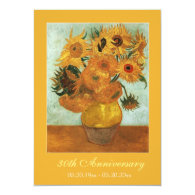 Famous fine art twelve sunflowers anniversary personalized announcements