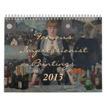 Famous Impressionist Paintings Calendar