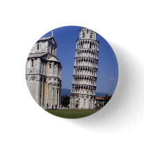 Famous inclined bell tower, the Leaning Tower of P Buttons