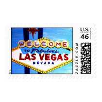 Famous Las Vegas Sign painting stamp by Teo