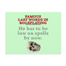 Famous Last Words in Roleplaying: Spells postcards by thefrozenduck Famous Last Words in Roleplaying: Spells postcards