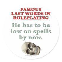 Famous Last Words in Roleplaying: Spells stickers