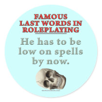Famous Last Words in Roleplaying: Spells stickers