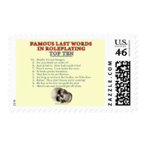 Famous Last Words in Roleplaying: Top Ten postage