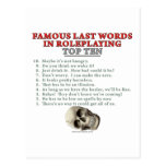 Famous Last Words in Roleplaying: Top Ten Post Cards