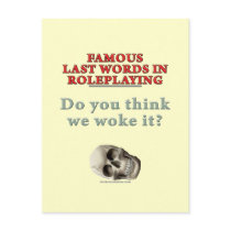 Famous Last Words in Roleplaying: Woke Postcards