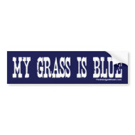 Famous My Grass Is Blue bumpersticker