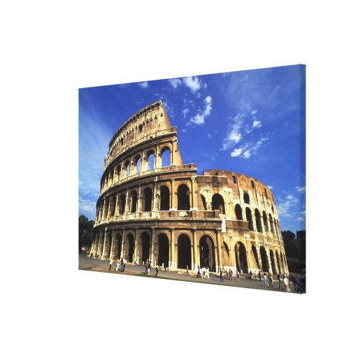 Famous ruins of the Coliseum in Rome Italy Stretched Canvas Print