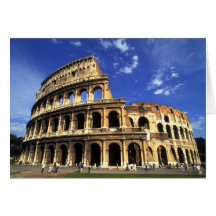 Famous ruins of the Coliseum in Rome Italy Card