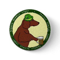 Famous Seamus Lager Irish Setter buttons by MenagerieMayhem Famous Seamus Lager Irish Setter buttons