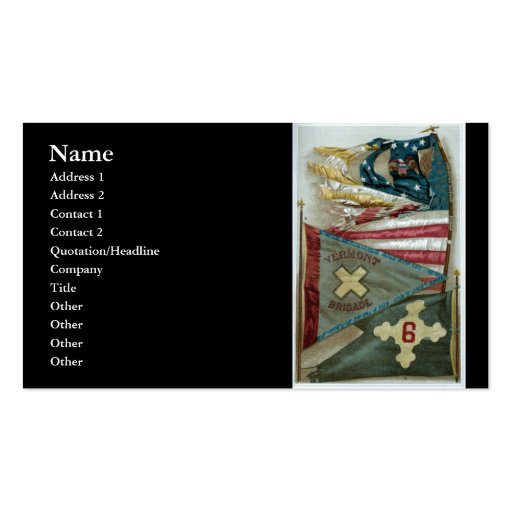 Famous Union Battle Flags - Plate 1 - Business Cards (front side)