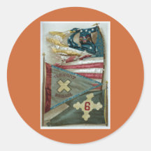 Famous Union Battle Flags - Plate 1 - Round Stickers
