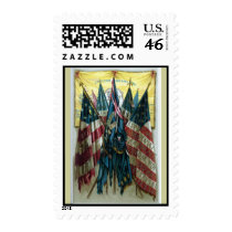 Famous Union Battle Flags - Plate - postage by ZephyrusBooks Famous Union Battle Flags - Plate - postage