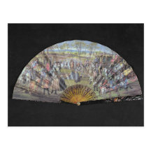 Fan depicting the marriage of Louis of France Postcard