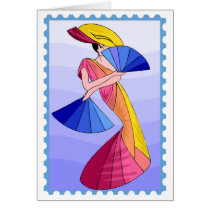 Fan Lady with Hat Cards by japaneseartmall Fan Lady with Hat Cards