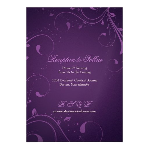 Fanciful Bird Cage with Swirls Aubergine Wedding Personalized Invitations