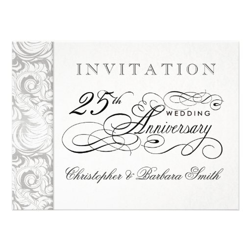 Fancy 25th Anniversary Invitations - Then & Now