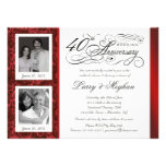 Fancy 40th Anniversary Invitations - Then & Now