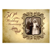 fancy 50th wedding anniversary invitations