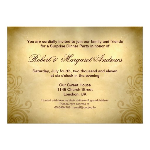 fancy 50th wedding anniversary invitations