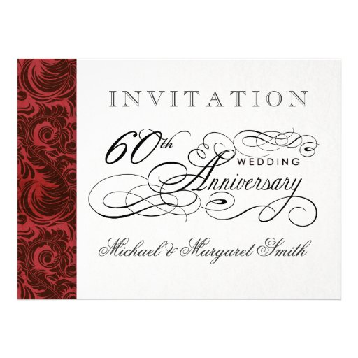 Fancy 60th Anniversary Invitations - Then & Now
