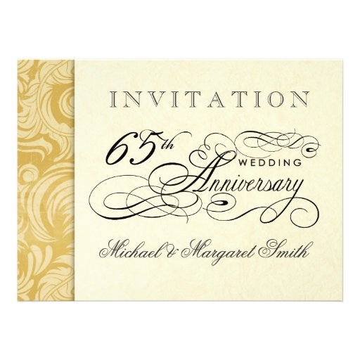 Fancy 65th Anniversary Invitations - Then & Now