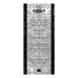 Fancy Black Damask Oval Goth Wedding Invite