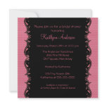 Fancy Black & Pink Trim Bridal Shower Invitation