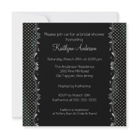 Fancy Black & Silver Trim Bridal Shower Invitation invitation