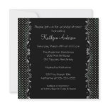 Fancy Black & Silver Trim Bridal Shower Invitation