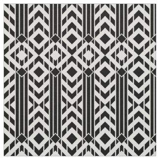 Fancy Black & White Chevron Stripes Fabric