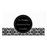 Fancy Black & White Damask Wedding Website Card Business Cards
