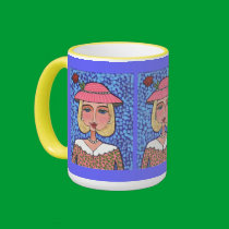 Fancy Blonde Lady - mug by folkartblonde Fancy Blonde Lady - mug