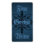 Fancy blue Gothic long bottle lable to personalize Shipping Label