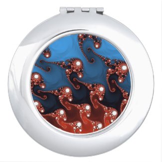 Fancy Blue Red Abstract Vanity Mirrors