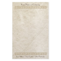 Fancy Border Elegance Tan stationery