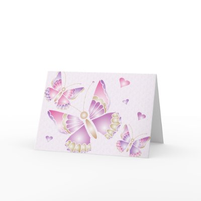 Fancy Butterflies Hearts Card/Invitation by leighsww
