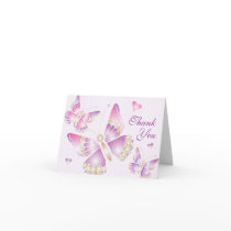 Fancy Butterflies Hearts Thank You Card