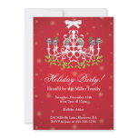 Fancy Christmas Party Invitations Chandeliers