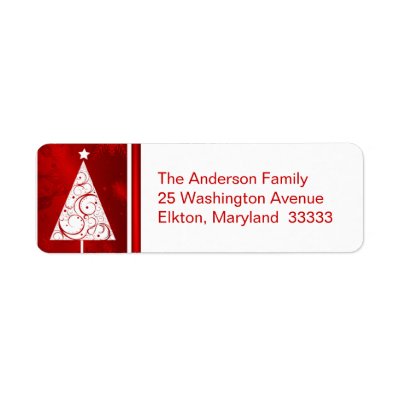 Fancy Christmas Tree - Return Address Labels