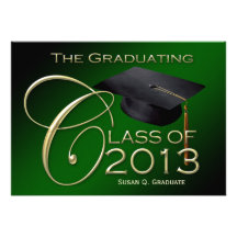 Fancy Class of 2013 Green Graduation Announcement