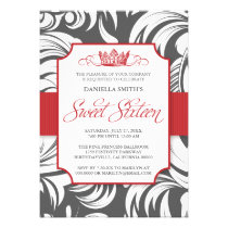 Fancy Crown Sweet Sixteen Birthday Party Invite