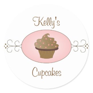 Fancy Cupcakes Round Stickers