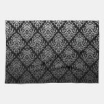 Fancy Damask Design~ silver Hand Towels