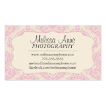 Fancy Damask Photography business cards