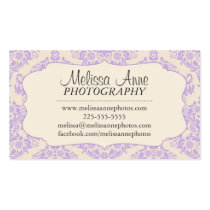 Fancy Damask Photography business cards