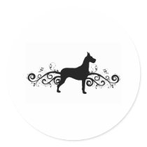 Fancy Dane Round Stickers