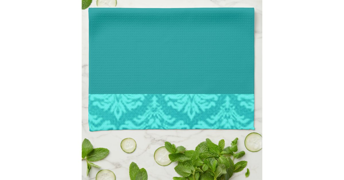 Fancy Dark Teal Kitchen Towels Zazzle
