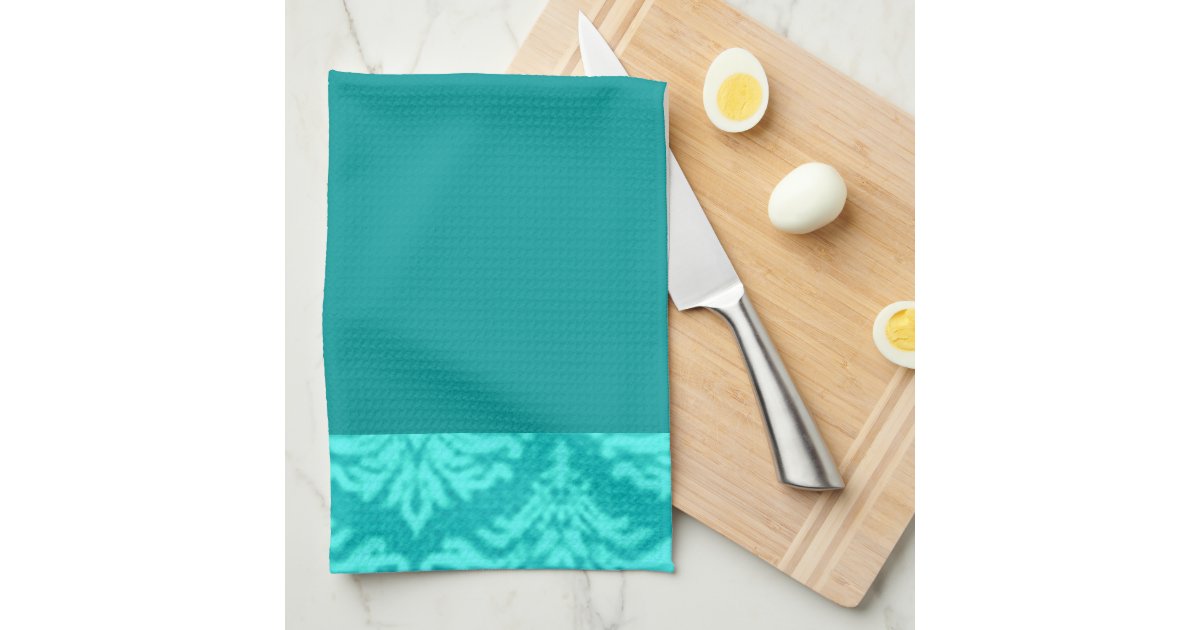 Fancy Dark Teal Kitchen Towels Zazzle